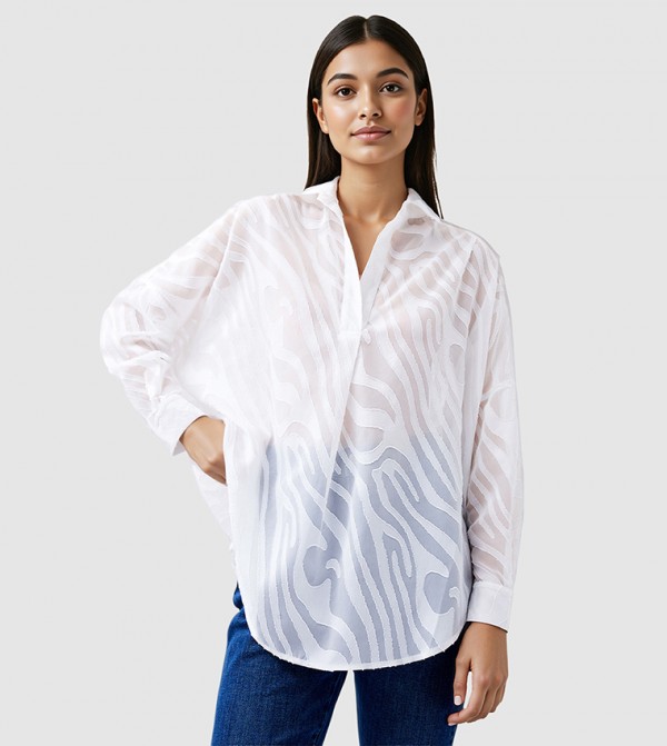 Zebra Devore Oversized Shirt Tunic