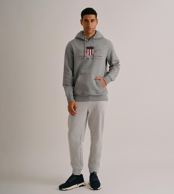 Archive Shield Embroidered Long Sleeves Hoodie