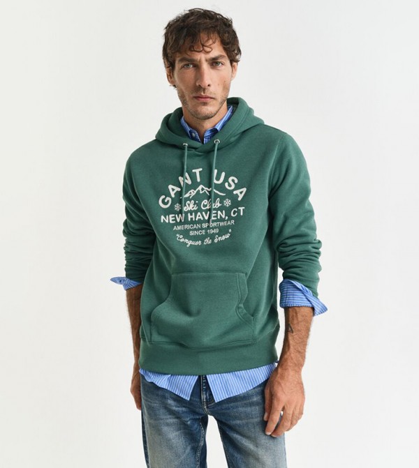 Logo Printed Long Sleeves Hoodie