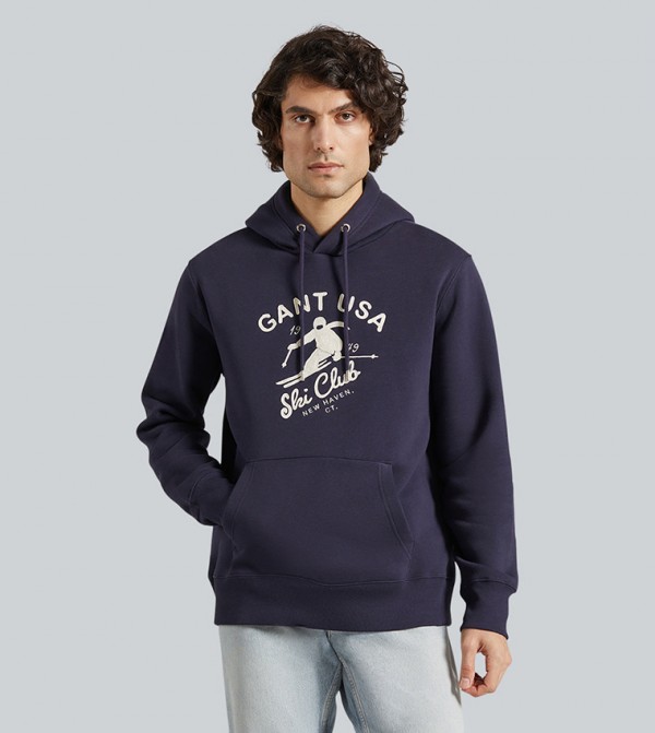 Logo Printed Long Sleeves Hoodie