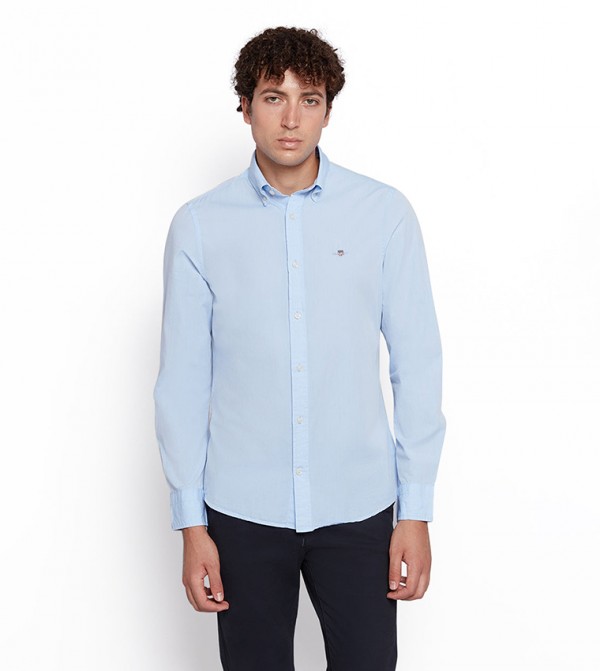 Logo Detail Long Sleeves Slim Fit Shirt