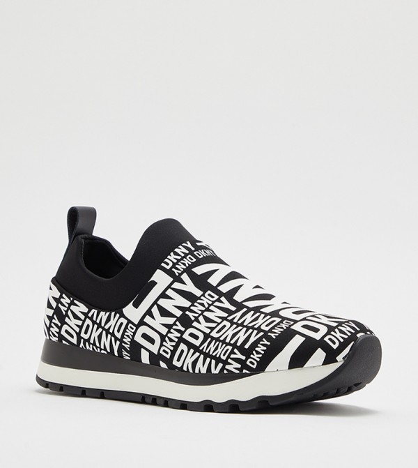 Buy Dkny JADYN Multi Logo Slip On Shoes In Black | 6thStreet UAE