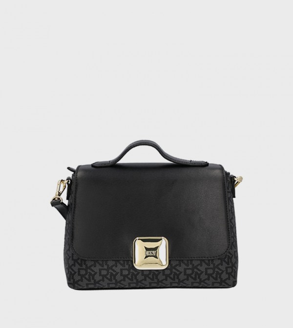 Buy Dkny SANDRA Monogram Flap Crossbody Bag In Black