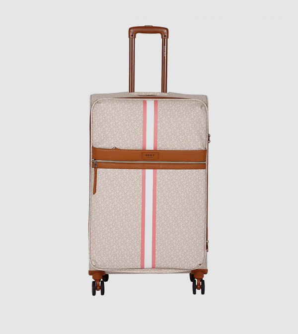 Buy Dkny SIGNATURE STRIP Spinner Suitcase With TSA Lock In Cream