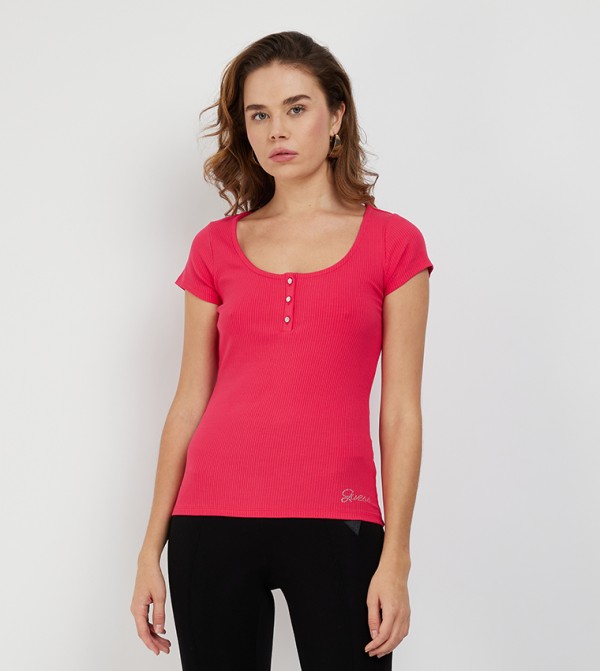 KARLEE Ribbed Short Sleeves Top