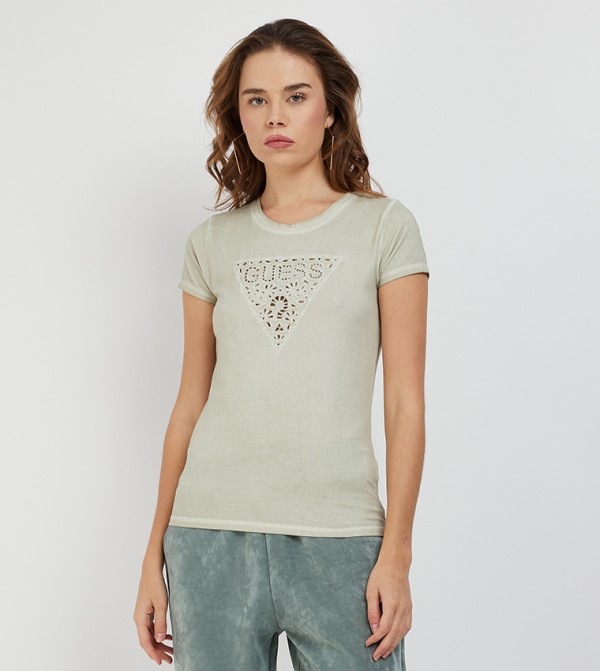 Logo Embroidered Short Sleeves Top