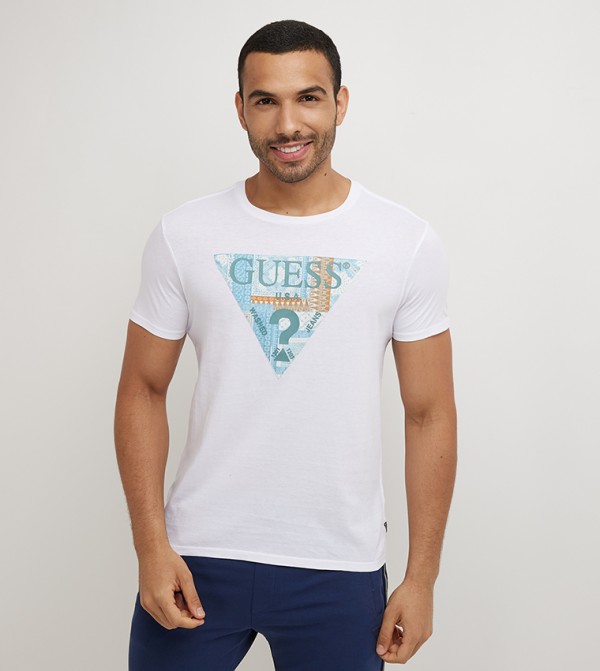 Guess jeans white cheap t shirt