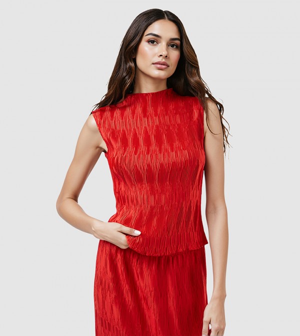 MOIRA Pleated Sleeveless Top