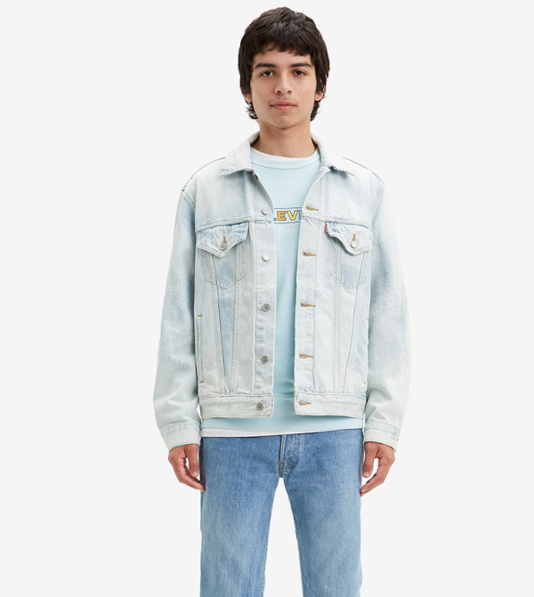 Blocked Denim Trucker Jacket Dm0dm10843 