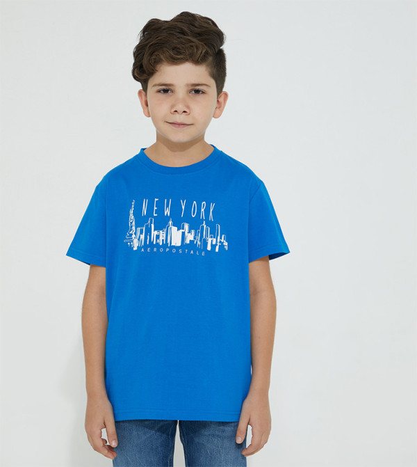 Buy Aeropostale Printed Regular Fit T Shirt In Blue | 6thStreet Kuwait