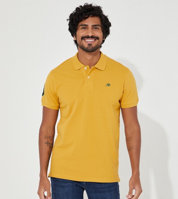 Buy Aeropostale Aero Guys Essential Polo T Shirt In Light Yellow