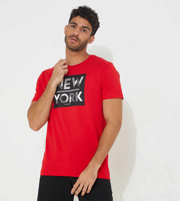 تي شيرت كاجوال بطبعة