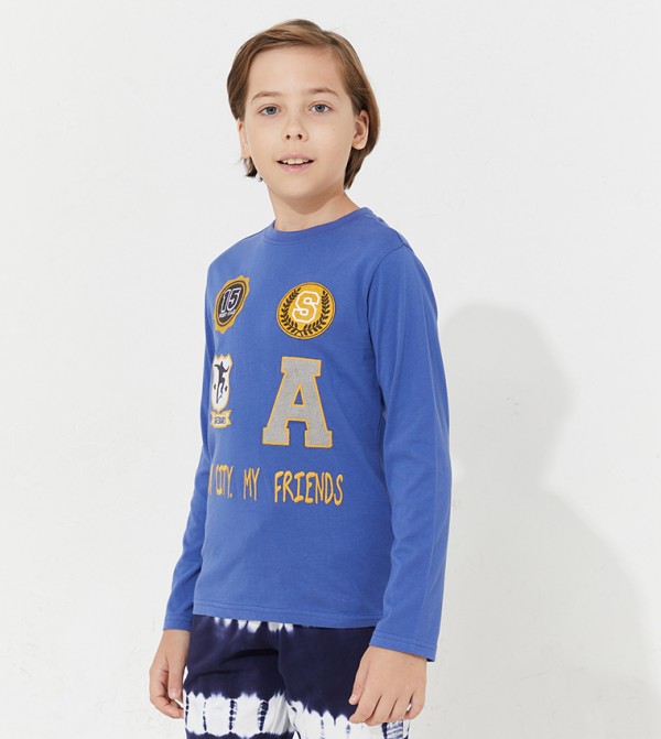 Aero Boy's Embroidered Long Sleeves T-Shirt