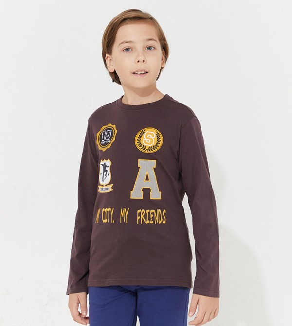 Aero Boy's Embroidered Long Sleeves T-Shirt