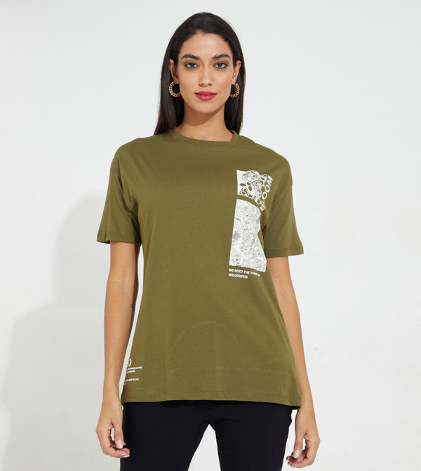 تيشيرت كاجوال بطبعة 