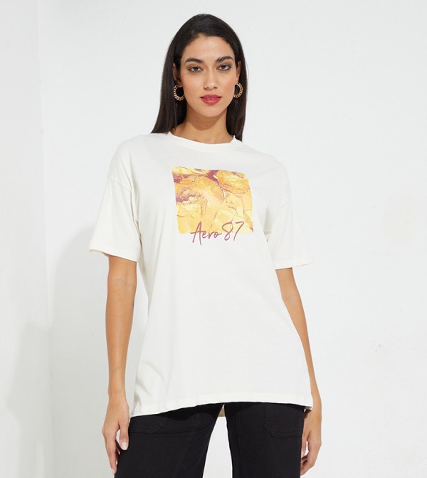 Aero Girls Printed Regular Fit T-Shirt