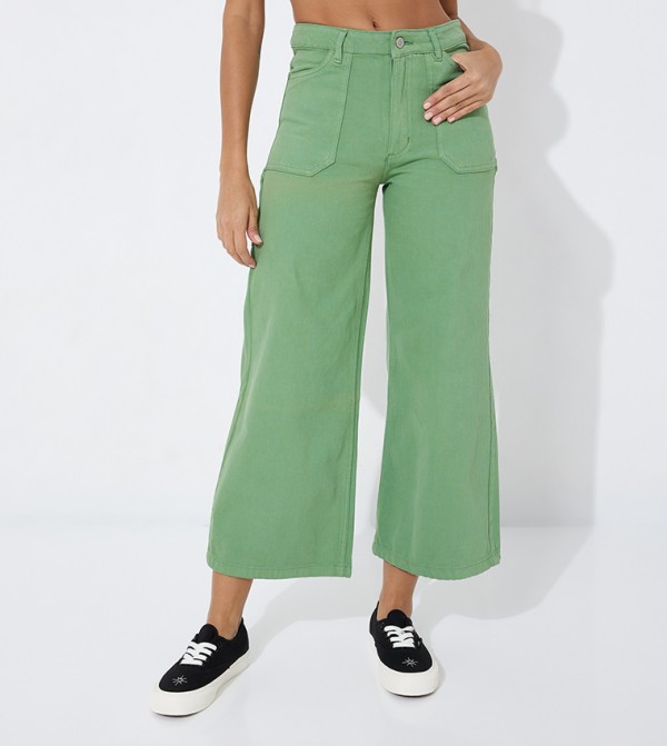 Aero Girl's Cropped Wide Leg Jeans