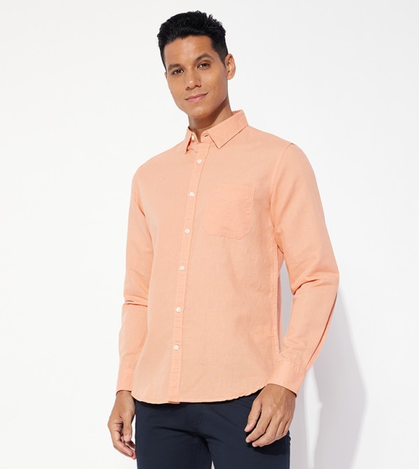 Aero Solid Linen Casual Shirt