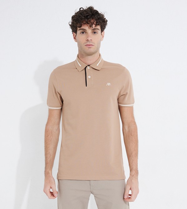 Buy Aeropostale Aero Men s Regular Fit Polo T Shirt In Camel
