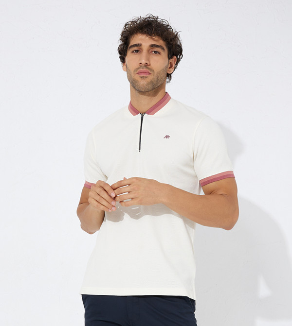 Buy Aeropostale Aero Guys Regular Fit With Zipper Placket Polo T Shirt ...