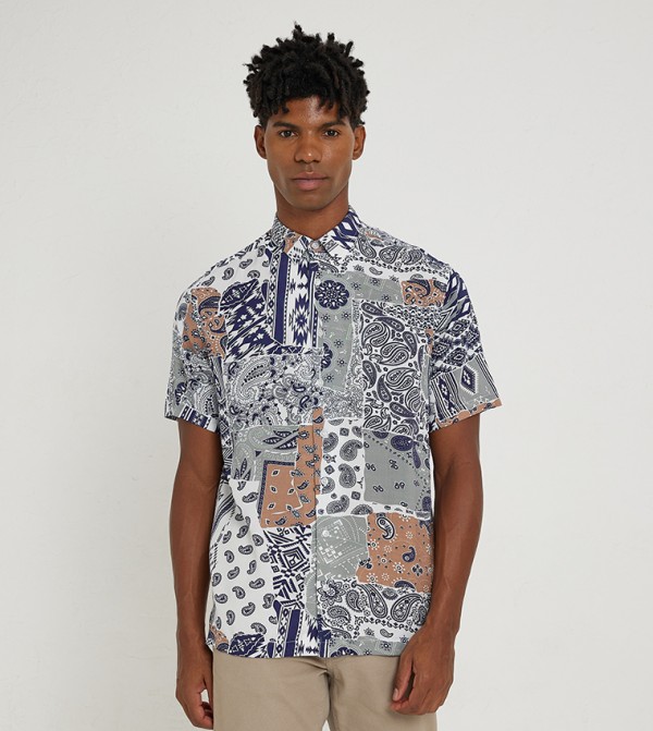 Aero Guys All Over Print Short Sleeves Casual Shirt