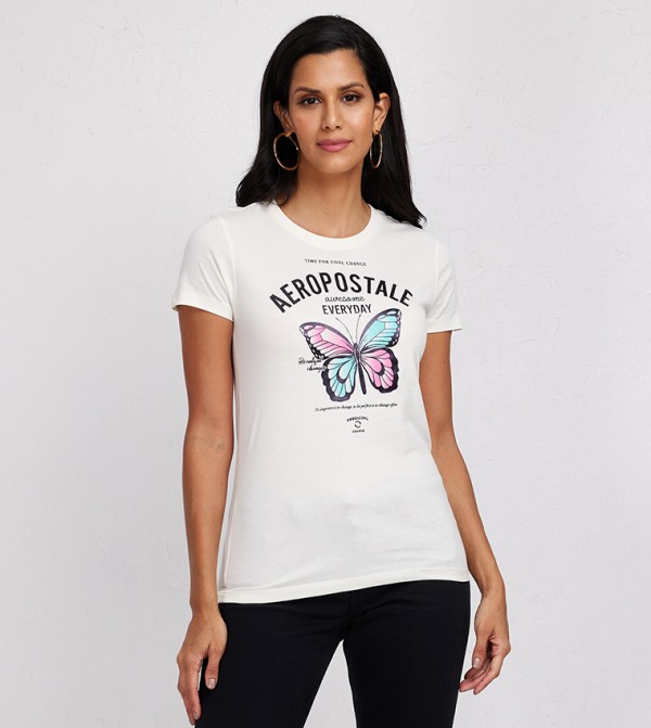 Aero Girls Printed Regular Fit T-Shirt 