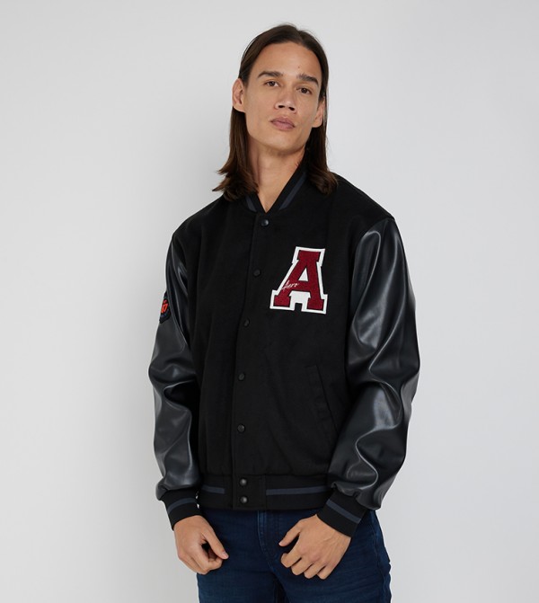 Buy Aeropostale Aero Men s Varsity Jacket In Black 6thStreet UAE