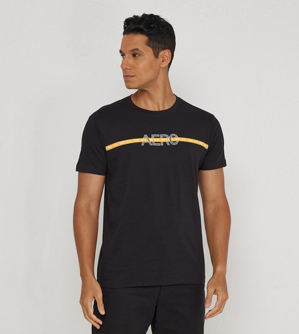 Aero Guy's Logo Printed Casual T-Shirt