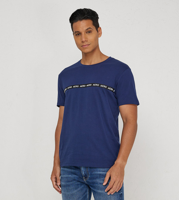Buy Aeropostale Aero Guy's Logo Tape Casual T Shirt In Blue | 6thStreet UAE