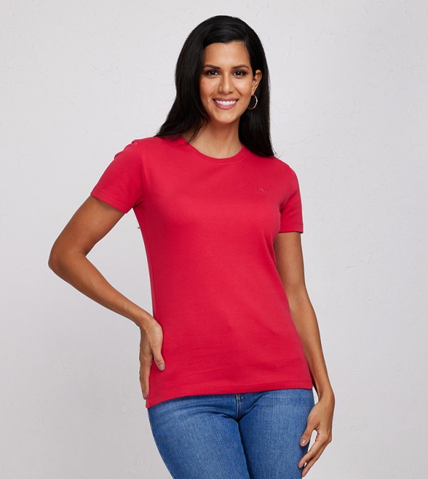 Aero Girls Solid Regular Fit T-Shirt 