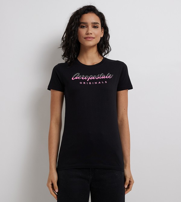 Buy Aeropostale Aero Women Printed T Shirt In Black 6thStreet Bahrain