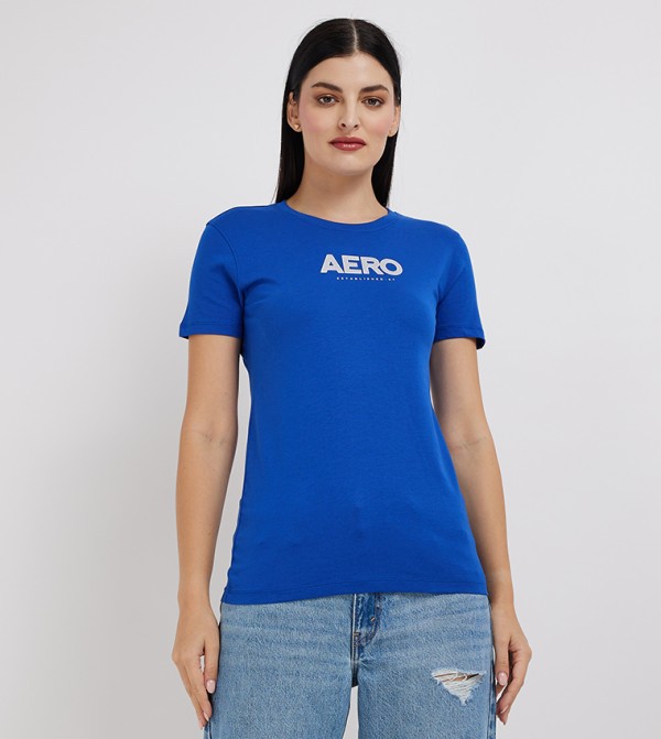Aero Women Logo Printed Short Sleeves Top