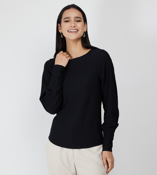 Aero Women Solid Long Sleeves Woven Top