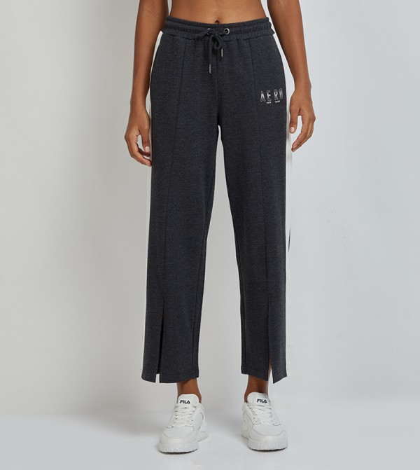 Aero Drawstring Waist Pants with Slit