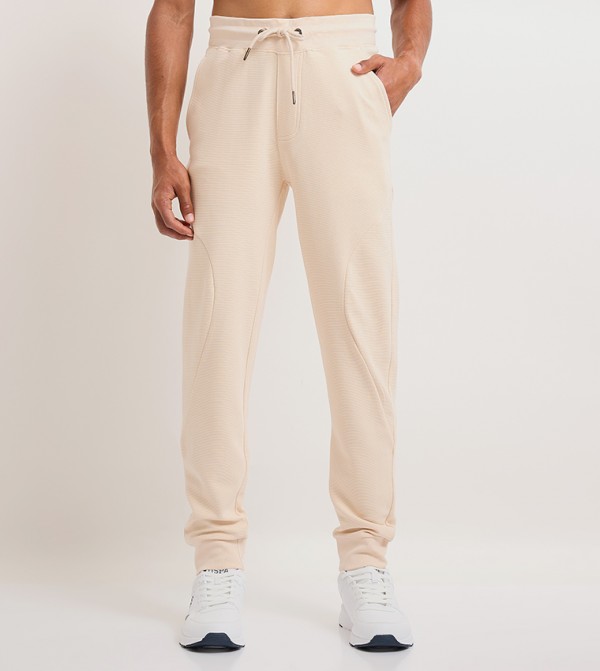 Aero Men's Ribbed Drawstring Waist Joggers