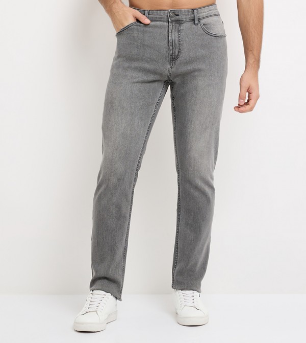 Aero Men's Washed Slim Fit Jeans