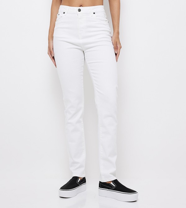 AERO LADIES Solid Button Closure Jeans