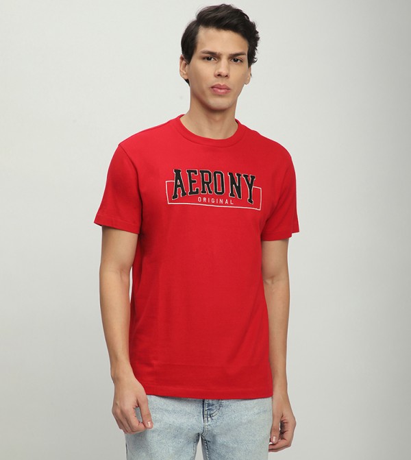 Aero Men's Logo Printed Crew Neck T-Shirt