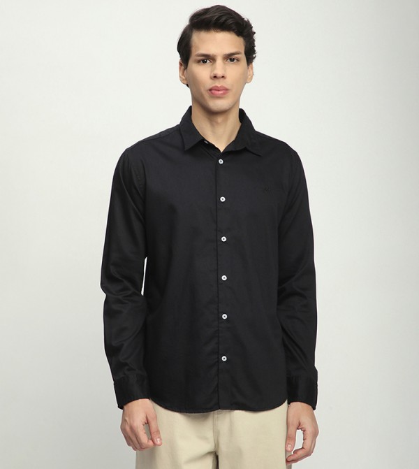 Aero Men's Solid Long Sleeves Shirt
