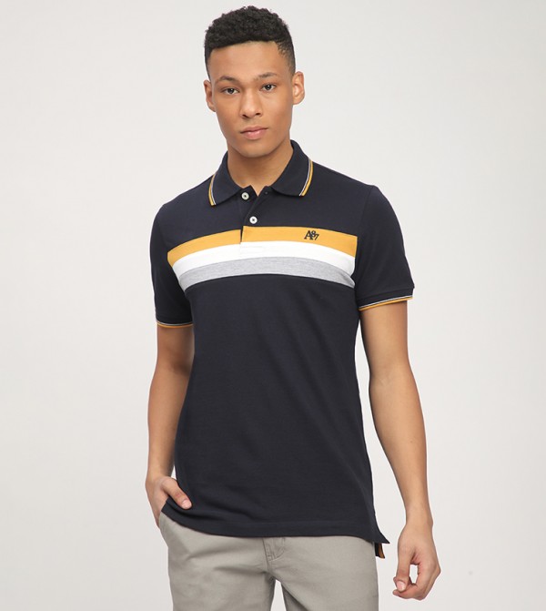 Aero Men's Striped Short Sleeves Polo T-Shirt