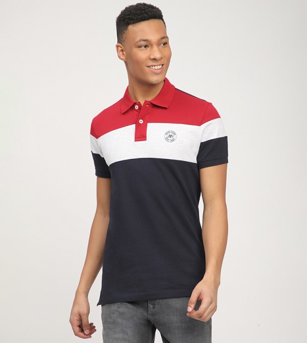 Aero Men's Color Block Polo T-Shirt