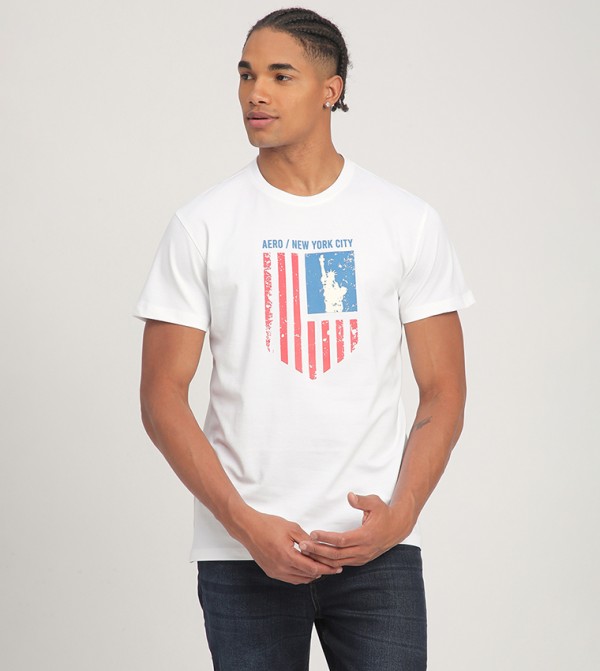 Aero Men's Printed Short Sleeves Pique T-Shirt