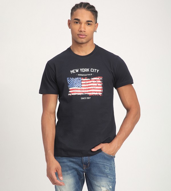 Aero Men's Printed Short Sleeves Pique T-Shirt