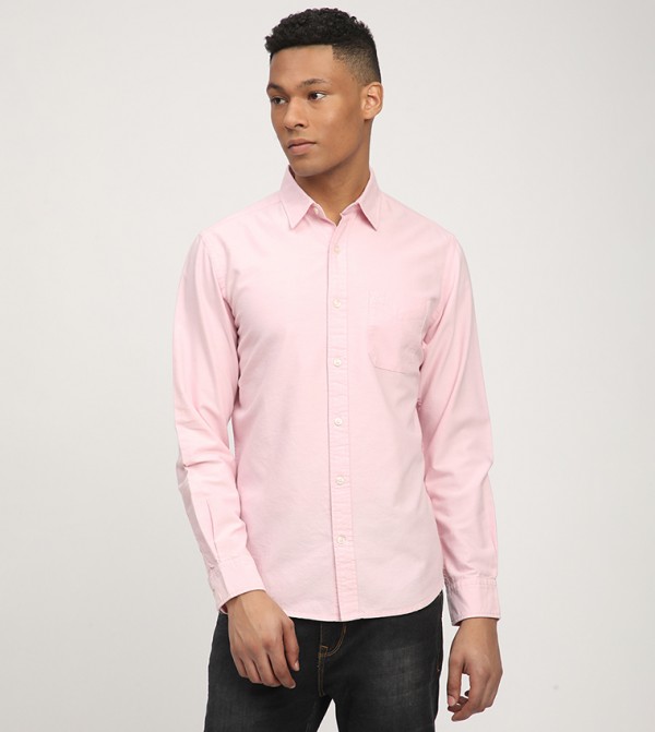 Aero Men's Solid Long Sleeves Shirt