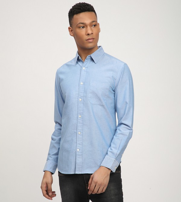 Aero Men's Solid Long Sleeves Shirt