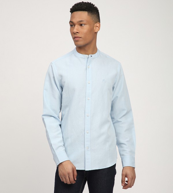 Aero Men's Logo Embroidered Long Sleeves Shirt