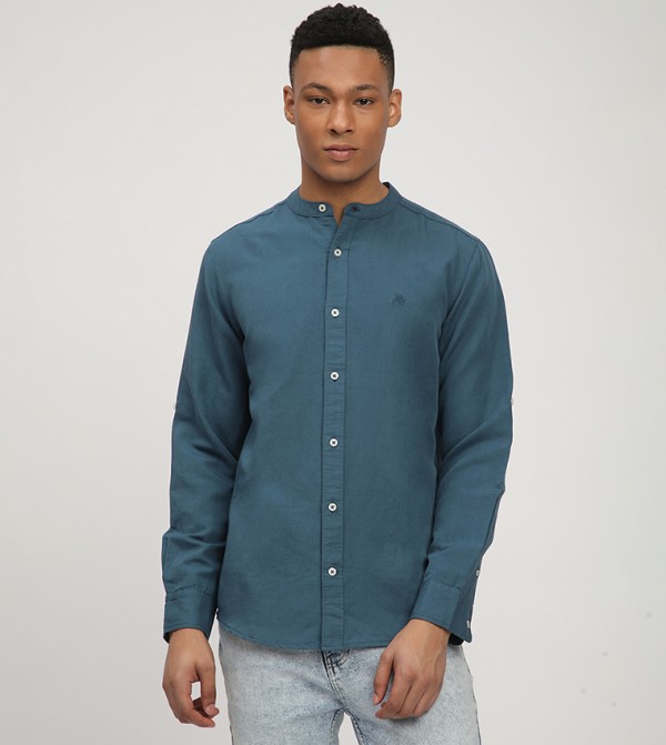 Aero Men's Logo Embroidered Long Sleeves Shirt