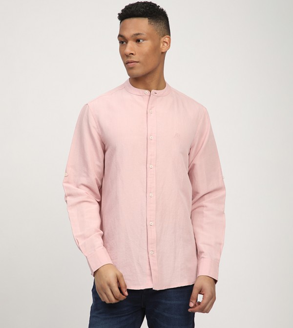 Aero Men's Logo Embroidered Long Sleeves Shirt
