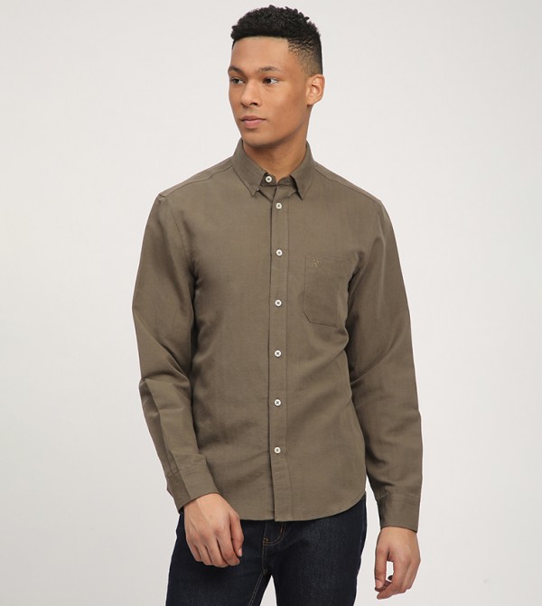 Aero Men's Logo Embroidered Long Sleeves Shirt
