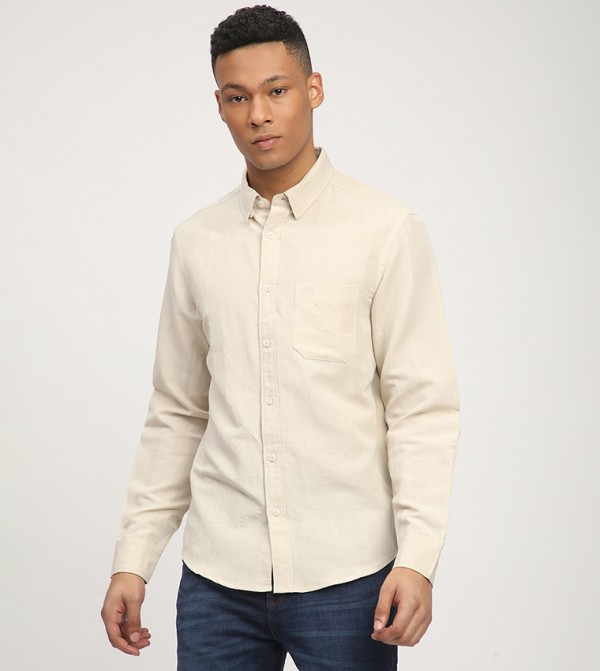 Aero Men's Logo Embroidered Long Sleeves Shirt